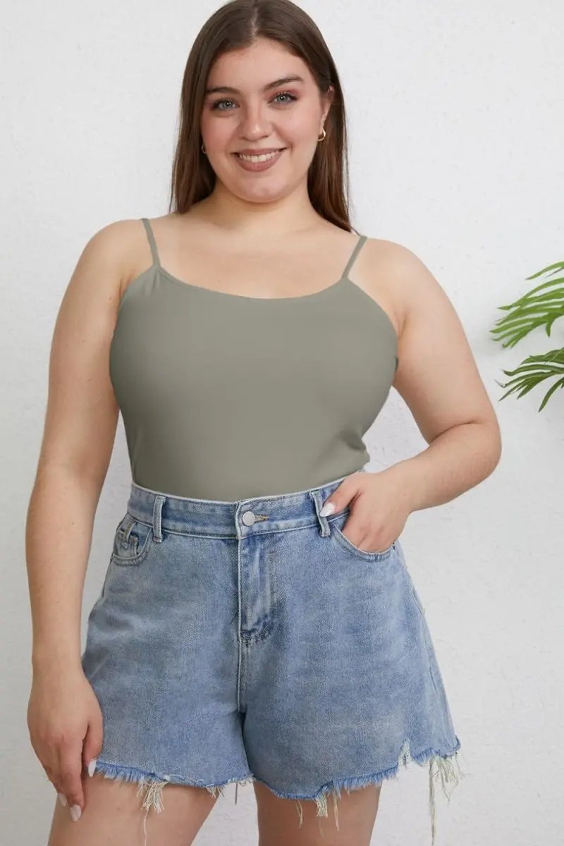 Basic Bae Full Size Round Neck Slim Cami for Women - Love Salve